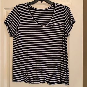 Navy & white stripe top